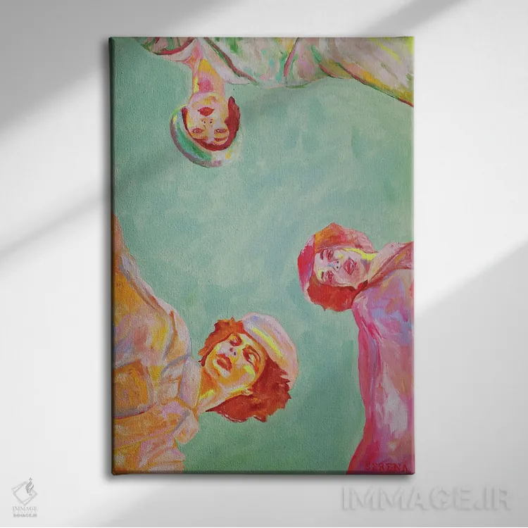 تابلو دکوراتیو زیر آسمان آبی اثر سرینا سینگ - نمای روبهرو روی دیوار