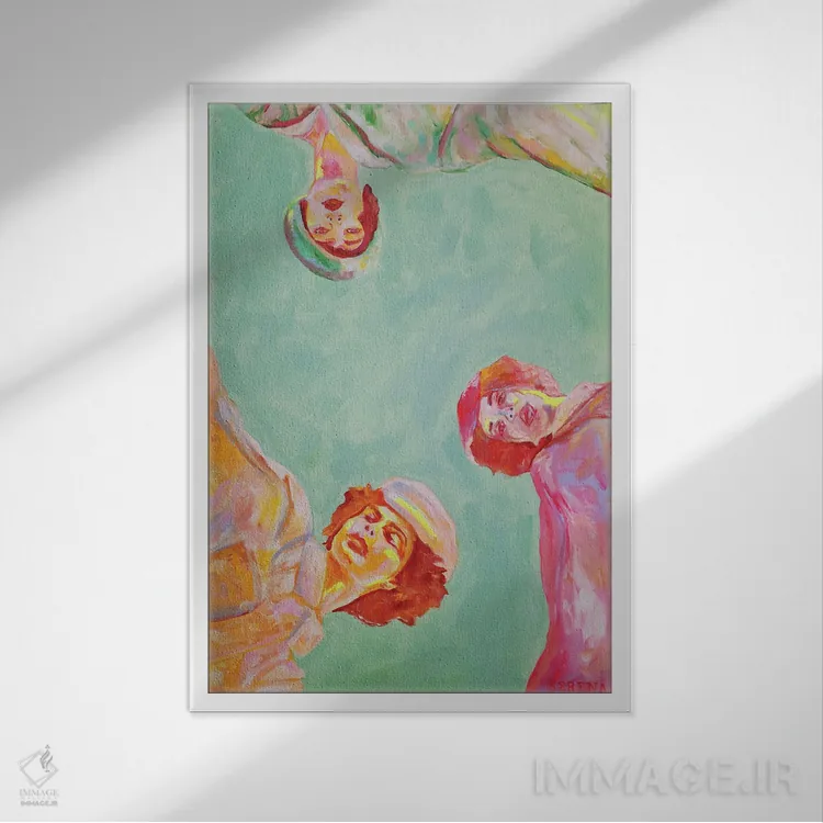 تابلو دکوراتیو زیر آسمان آبی اثر سرینا سینگ - نمای قابدار سفید