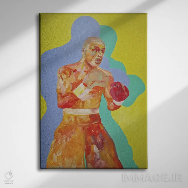 تابلو دکوراتیو مبارز اثر سرینا سینگ - نمای روبهرو روی دیوار
