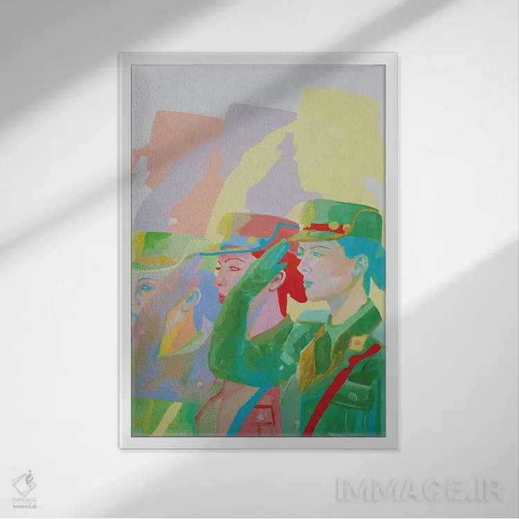 تابلو دکوراتیو سربازان اثر سرینا سینگ - نمای قابدار سفید
