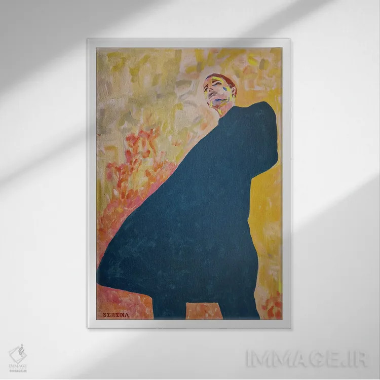 تابلو دکوراتیو تاجر اثر سرینا سینگ - نمای قابدار سفید