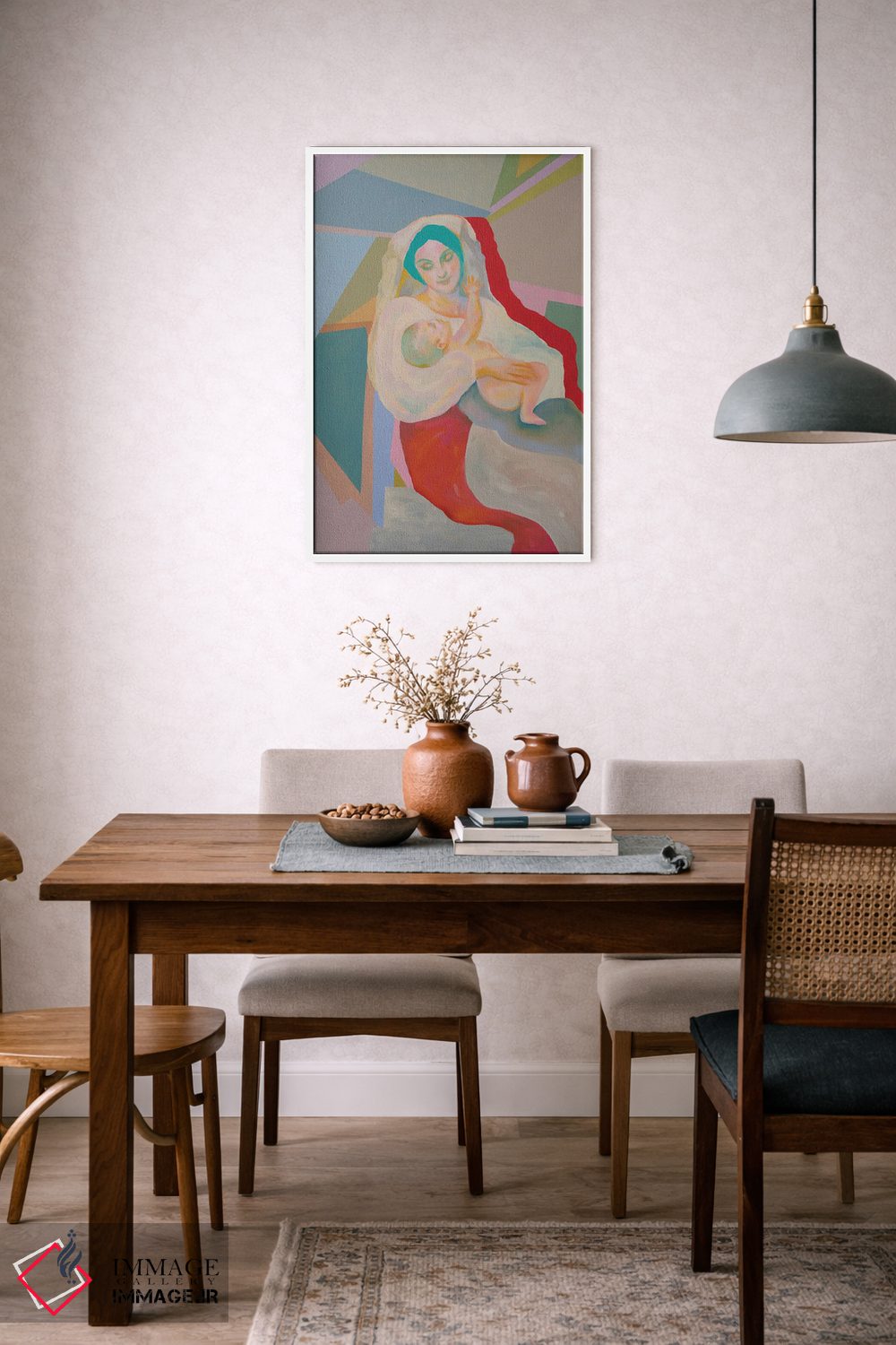 تابلو دکوراتیو مادر با کودک اثر سرینا سینگ - D6W