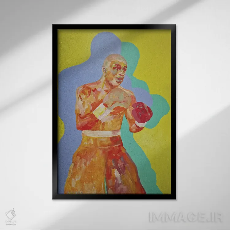 تابلو دکوراتیو مبارز اثر سرینا سینگ - نمای قابدار مشکی