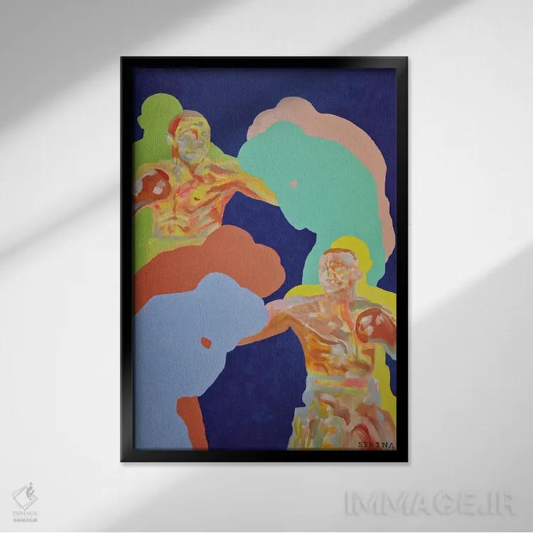 تابلو دکوراتیو فاصله ۳ اثر سرینا سینگ - نمای قابدار مشکی