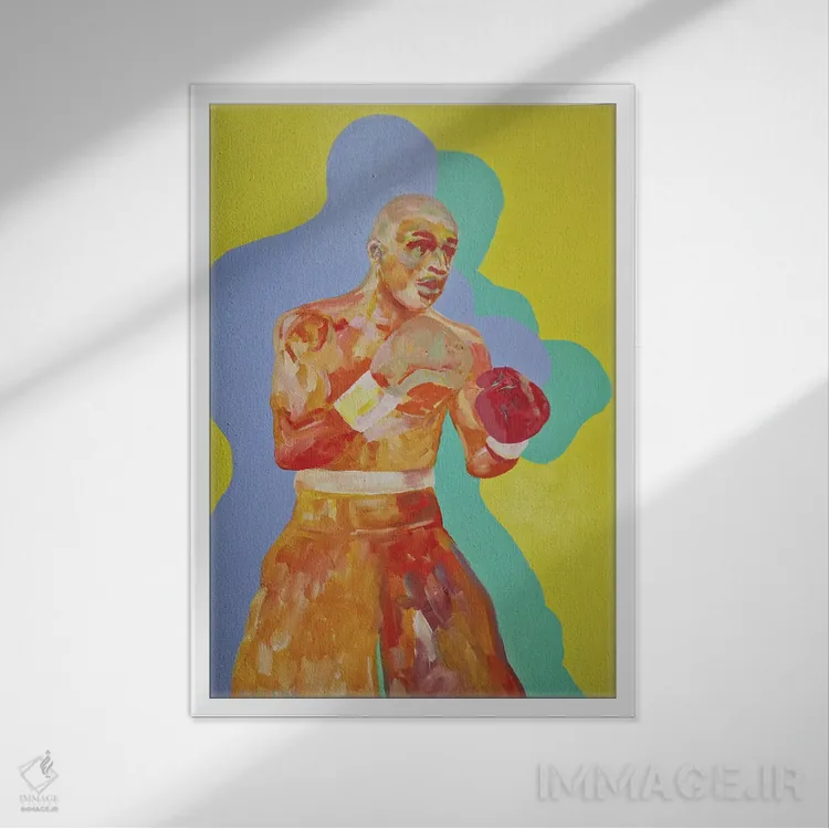 تابلو دکوراتیو مبارز اثر سرینا سینگ - نمای قابدار سفید