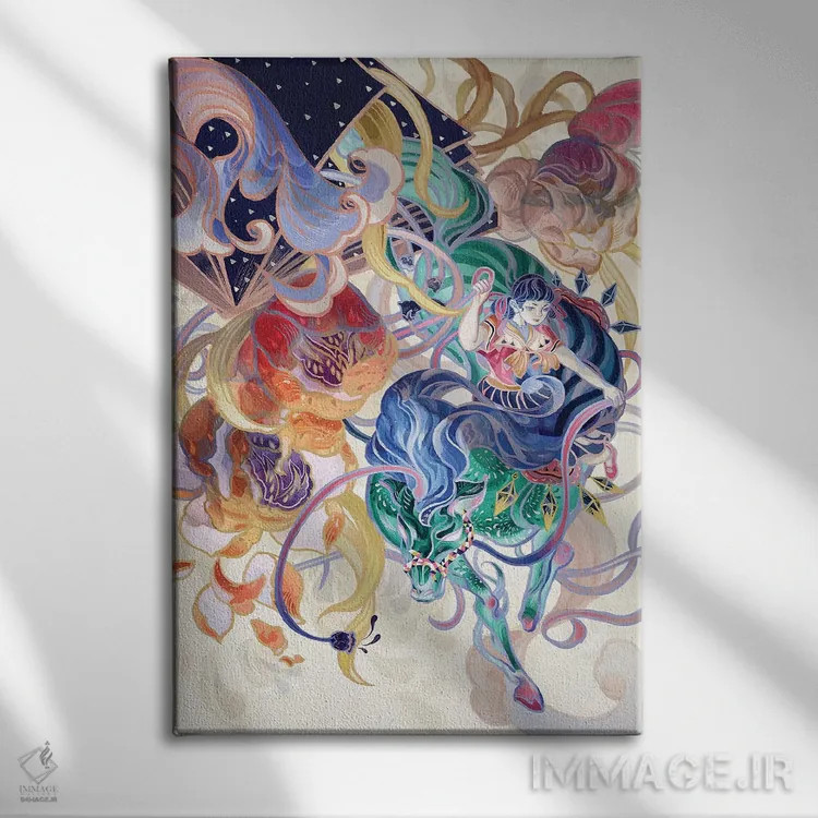 تابلو دکوراتیو سراسر جهان فرو می ریزد اثر سیجا هونگ - نمای روبهرو روی دیوار