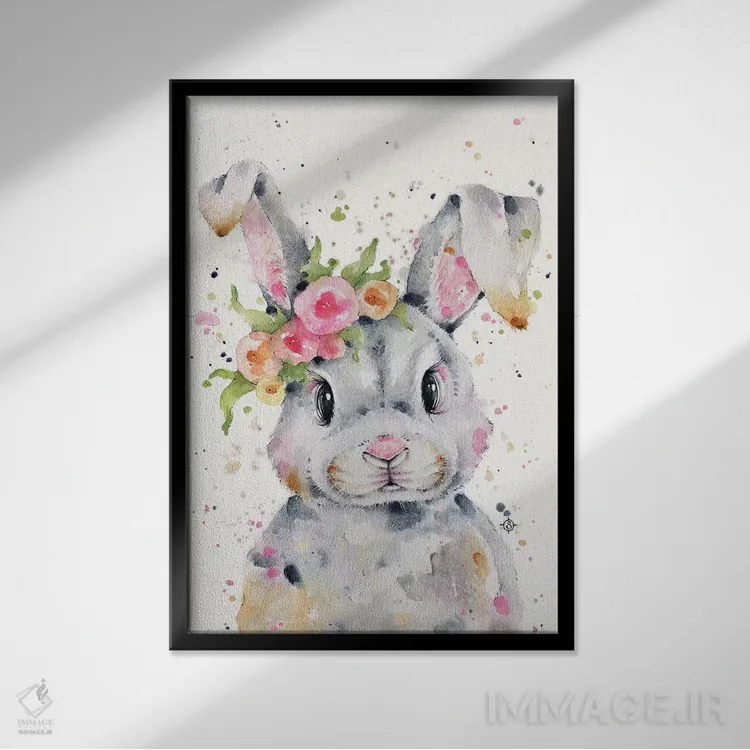 تابلو دکوراتیو دوست کوچولوی خانم خرگوشی اثر سلییر دن سالی - نمای قابدار مشکی