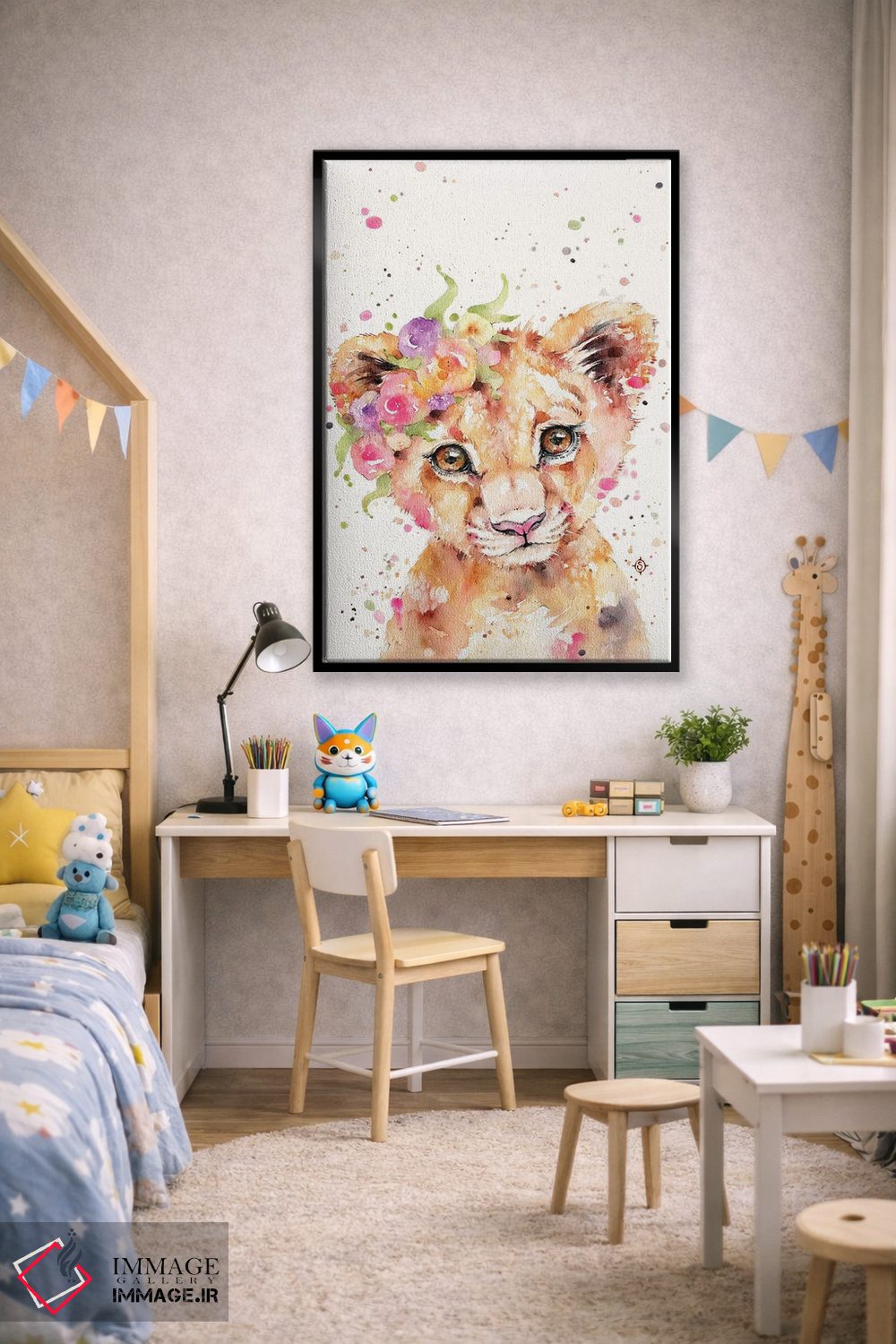 تابلو دکوراتیو شیر ماده کوچولو اثر سلییر دن سالی - D2B