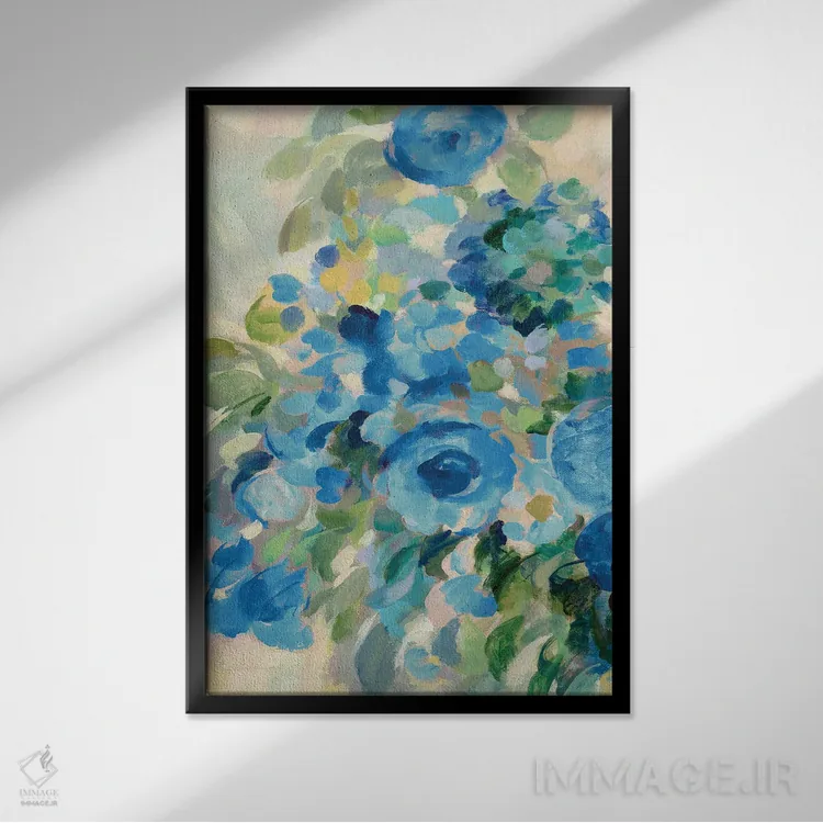 تابلو انتزاعی بازار گل II اثر سیلویا واسیلیوا - نمای قابدار مشکی