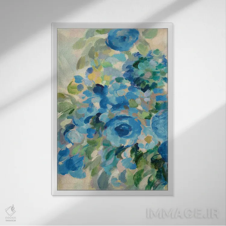 تابلو انتزاعی بازار گل II اثر سیلویا واسیلیوا - نمای قابدار سفید