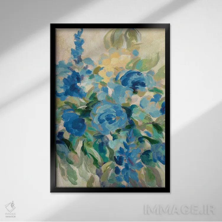 تابلو انتزاعی بازار گل III اثر سیلویا واسیلیوا - نمای قابدار مشکی