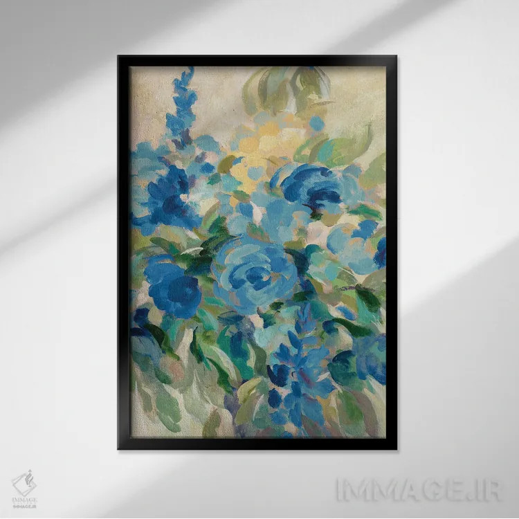 تابلو انتزاعی بازار گل III اثر سیلویا واسیلیوا - نمای قابدار مشکی