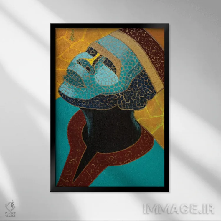 تابلو دکوراتیو موزاییک ۹: ایمان اثر کارول ای. سیمونز - نمای قابدار مشکی