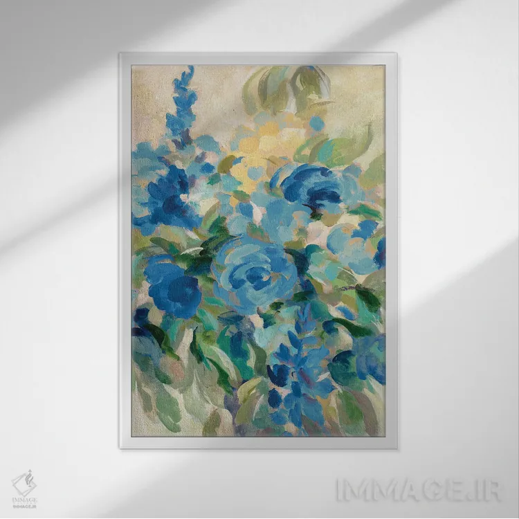 تابلو انتزاعی بازار گل III اثر سیلویا واسیلیوا - نمای قابدار سفید