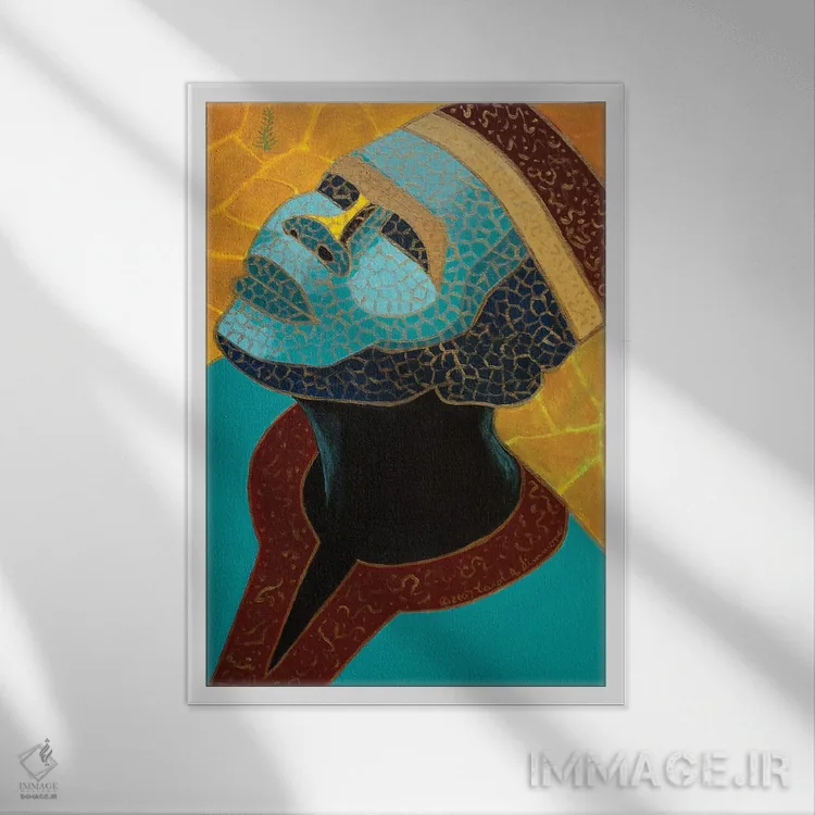 تابلو دکوراتیو موزاییک ۹: ایمان اثر کارول ای. سیمونز - نمای قابدار سفید