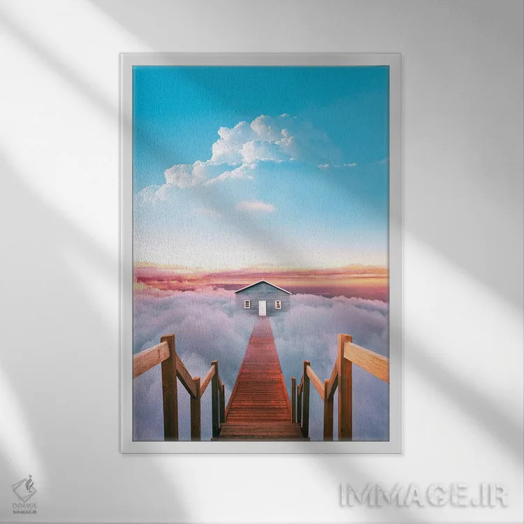 تابلو دکوراتیو به جای آرام برو اثر سیروج هودجانازاروف - نمای قابدار سفید