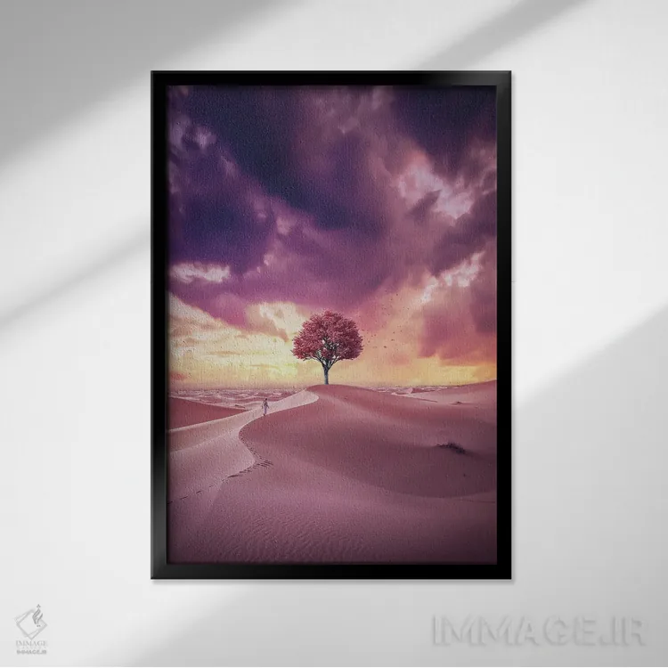 تابلو دکوراتیو درخت نجات اثر سیروج هودجانازاروف - نمای قابدار مشکی