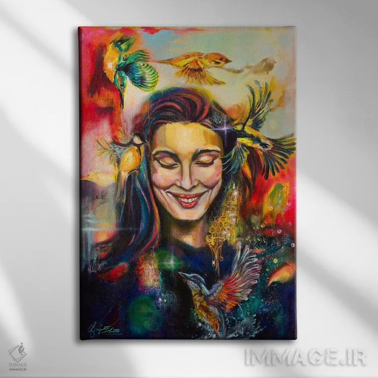 تابلو دکوراتیو بیداری اثر سانجوکتا میترا - نمای روبهرو روی دیوار