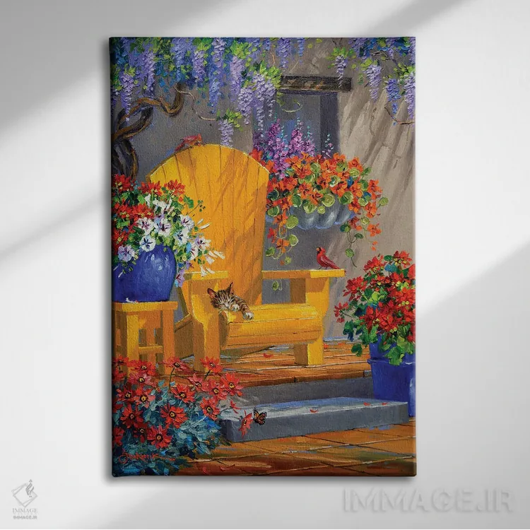 تابلو دکوراتیو او صندلی ما را گرفت اثر میکی سنکاریک - نمای روبهرو روی دیوار