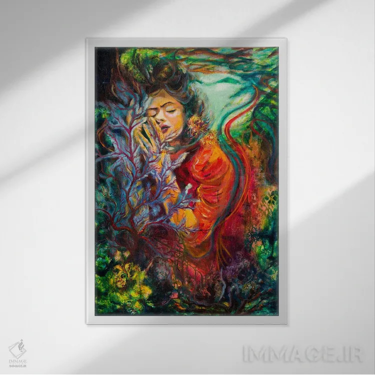 تابلو دکوراتیو سرزندگی عمیق تر شماره ۲ اثر سانجوکتا میترا - نمای قابدار سفید