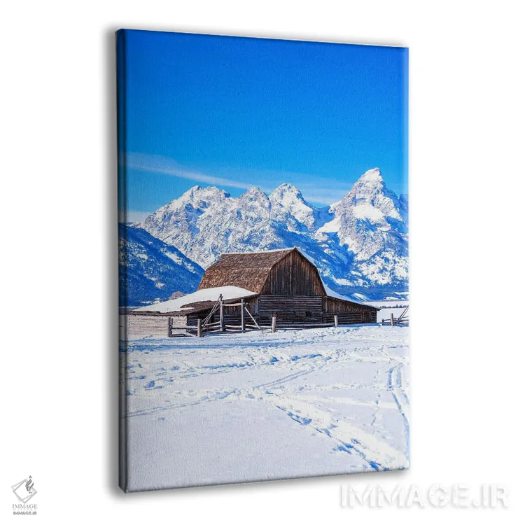 تابلو دکوراتیو انبار چوبی در زمستان اثر سوزانه کرمر - نمای پرسپکتیو محصول