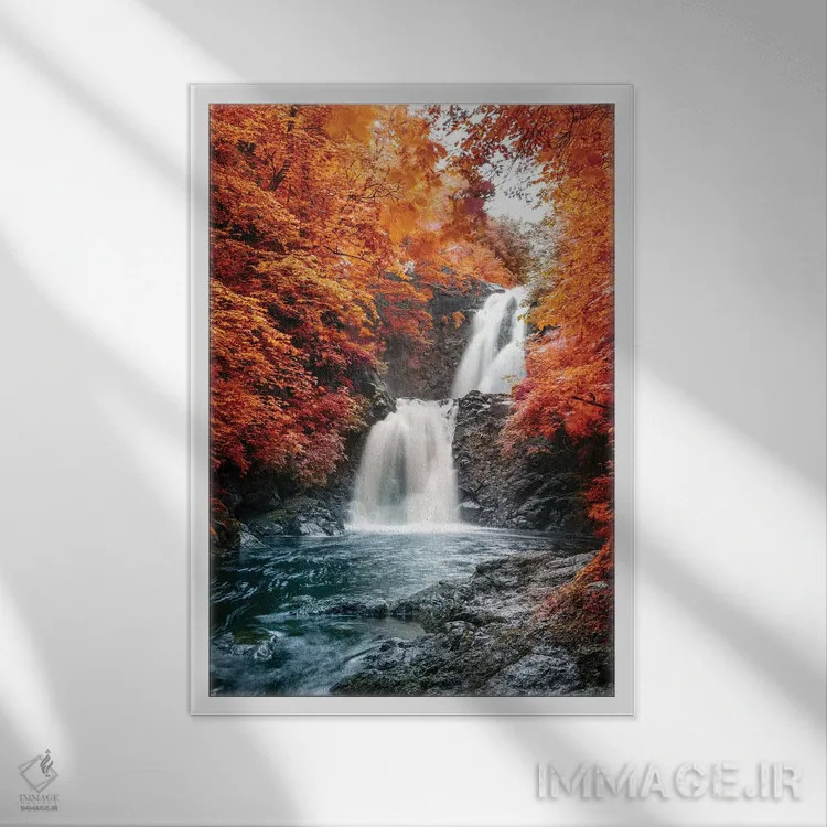 تابلو دکوراتیو آبشار ایل اسکای Ulg II اثر سوزانه کرمر - نمای قابدار سفید