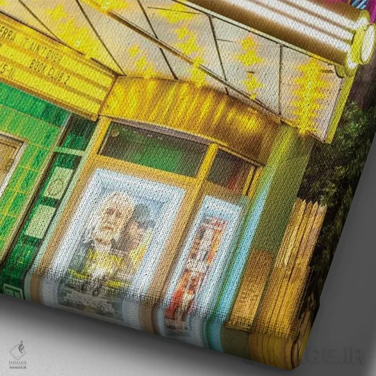 تابلو دکوراتیو رویاهای نئونی کی وست اثر سوزانه کرمر - نمای نزدیک بافت بوم