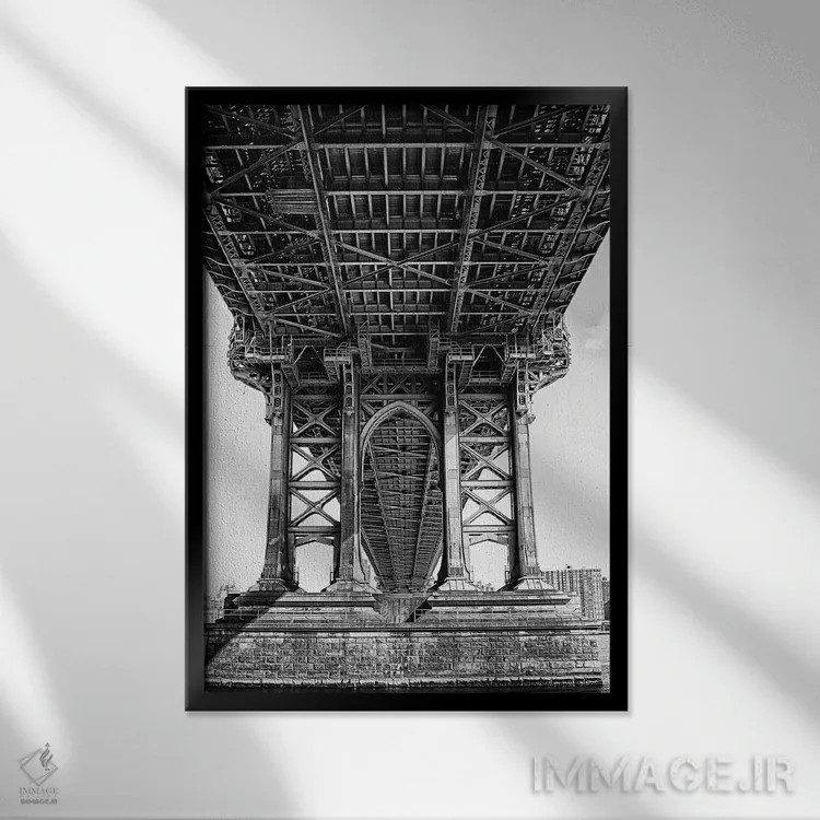 تابلو دکوراتیو پل منهتن اثر سوزانه کرمر - نمای قابدار مشکی