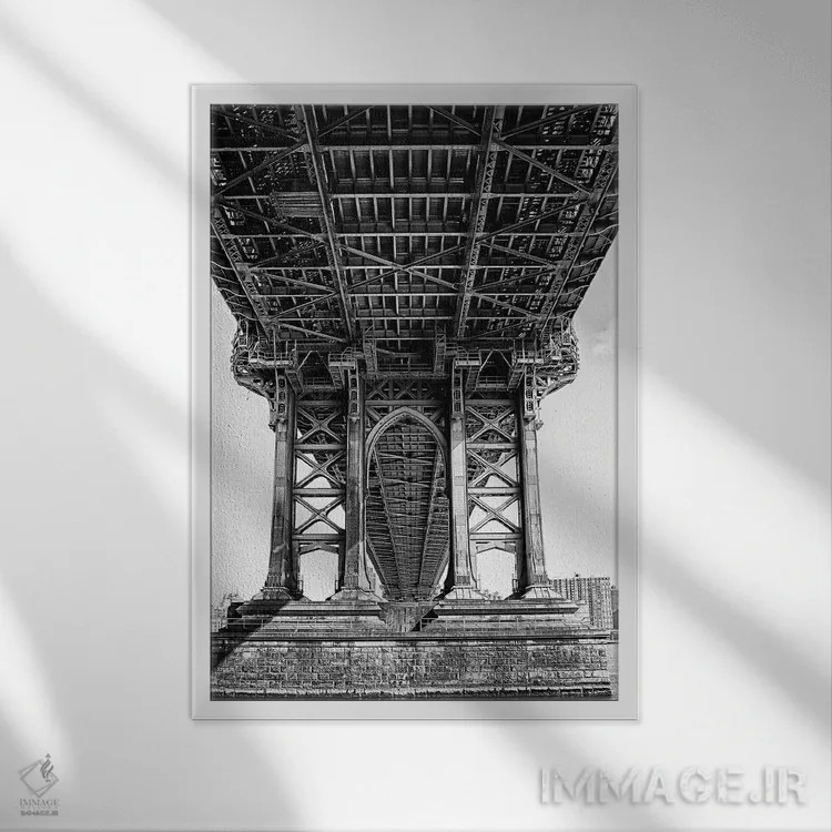 تابلو دکوراتیو پل منهتن اثر سوزانه کرمر - نمای قابدار سفید