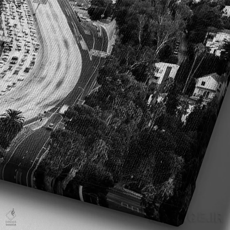 تابلو دکوراتیو چشم انداز لس آنجلس اثر سوزانه کرمر - نمای نزدیک بافت بوم