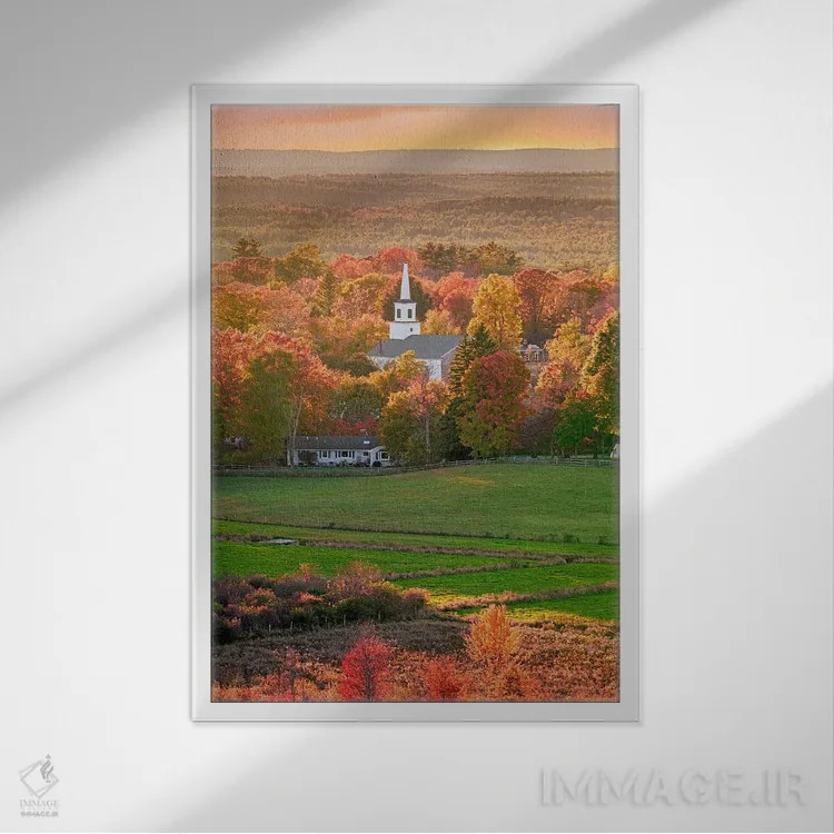 تابلو دکوراتیو غروب گرتن اثر سوزانه کرمر - نمای قابدار سفید