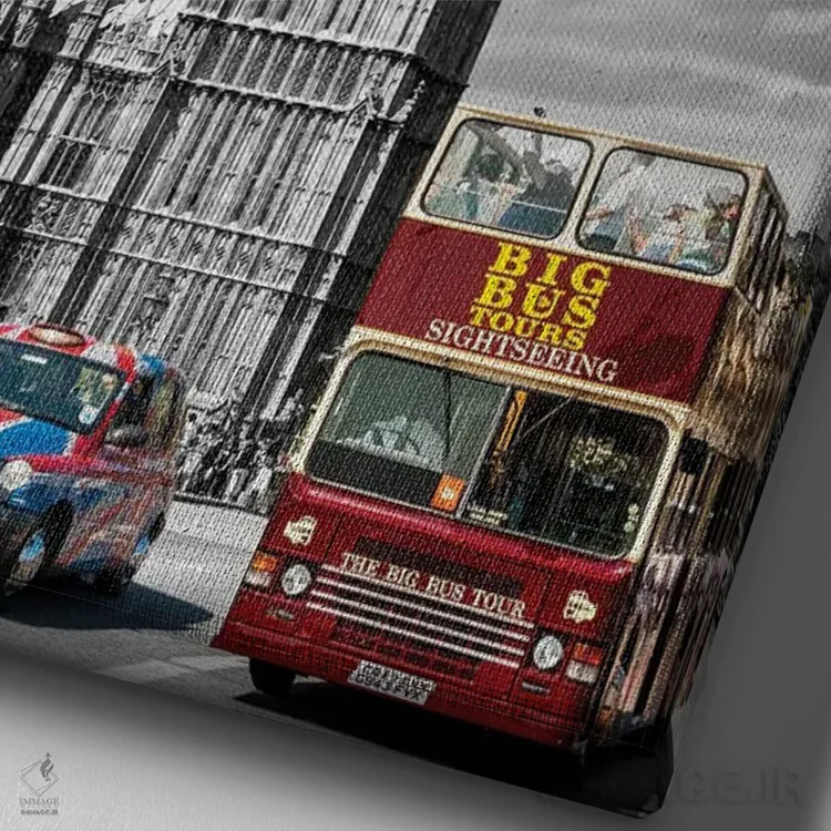 تابلو دکوراتیو Big Ben London, United Kingdom,صدای لندن، بیگ بن لندن، بریت… اثر سوزانه کرمر - نمای نزدیک بافت بوم