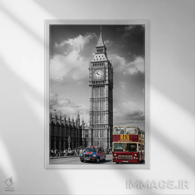 تابلو دکوراتیو Big Ben London, United Kingdom,صدای لندن، بیگ بن لندن، بریت… اثر سوزانه کرمر - نمای قابدار سفید