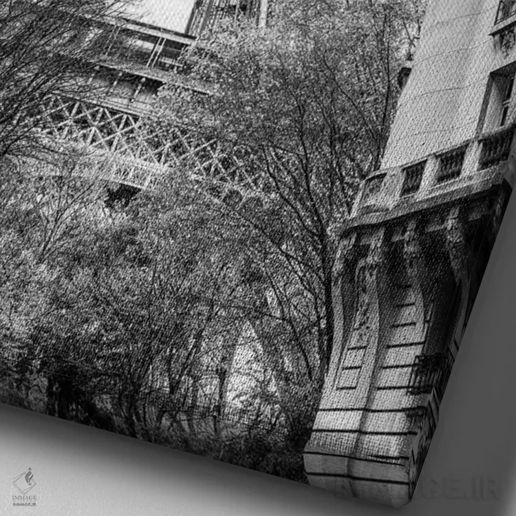 تابلو دکوراتیو برج ایفل III اثر سوزانه کرمر - نمای نزدیک بافت بوم