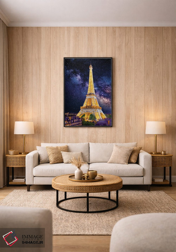تابلو دکوراتیو Eiffel Tower Paris,زیر ستارگان، برج ایفل پاریس اثر سوزانه کرمر - D1B