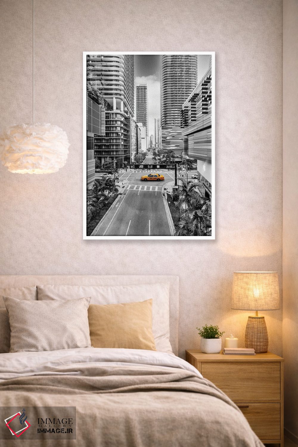 تابلو دکوراتیو Miami Downtown,تاکسی آفتابی، مرکز شهر میامی اثر سوزانه کرمر - D1W
