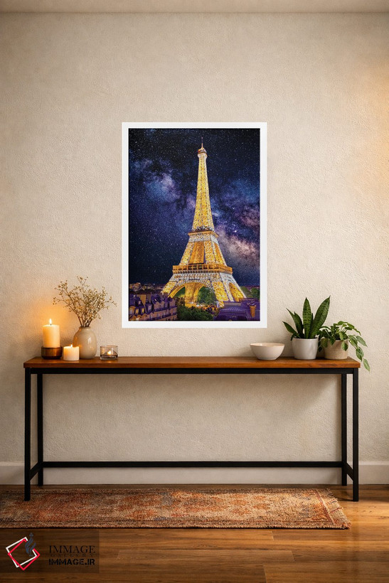 تابلو دکوراتیو Eiffel Tower Paris,زیر ستارگان، برج ایفل پاریس اثر سوزانه کرمر - D3W