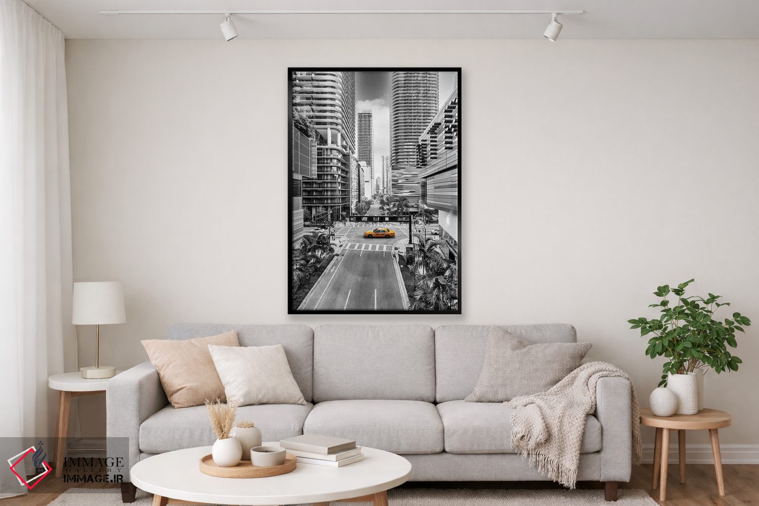 تابلو دکوراتیو Miami Downtown,تاکسی آفتابی، مرکز شهر میامی اثر سوزانه کرمر - D2B