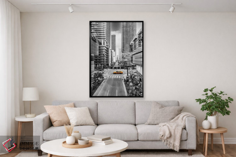 تابلو دکوراتیو Miami Downtown,تاکسی آفتابی، مرکز شهر میامی اثر سوزانه کرمر - D2B