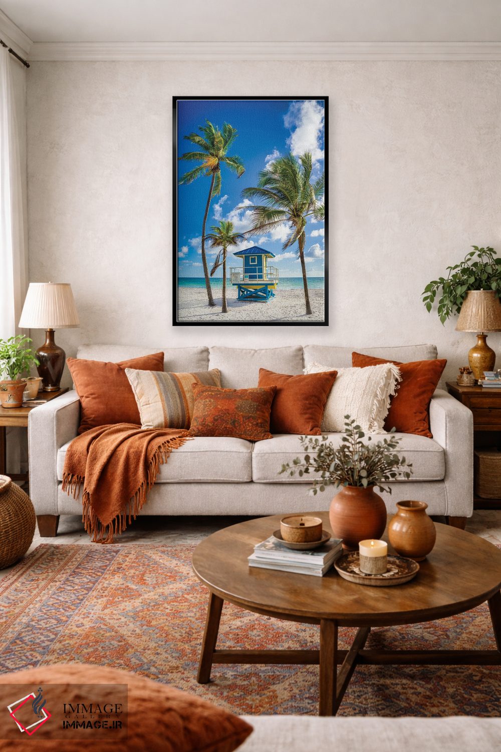تابلو دکوراتیو South Florida,ساعت خوش کنار ساحل، جنوب فلوریدا اثر سوزانه کرمر - D3B