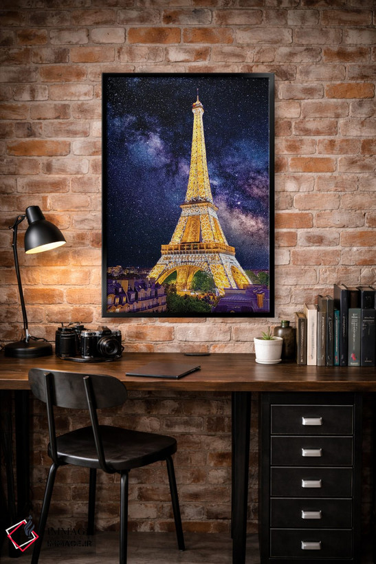 تابلو دکوراتیو Eiffel Tower Paris,زیر ستارگان، برج ایفل پاریس اثر سوزانه کرمر - D4B