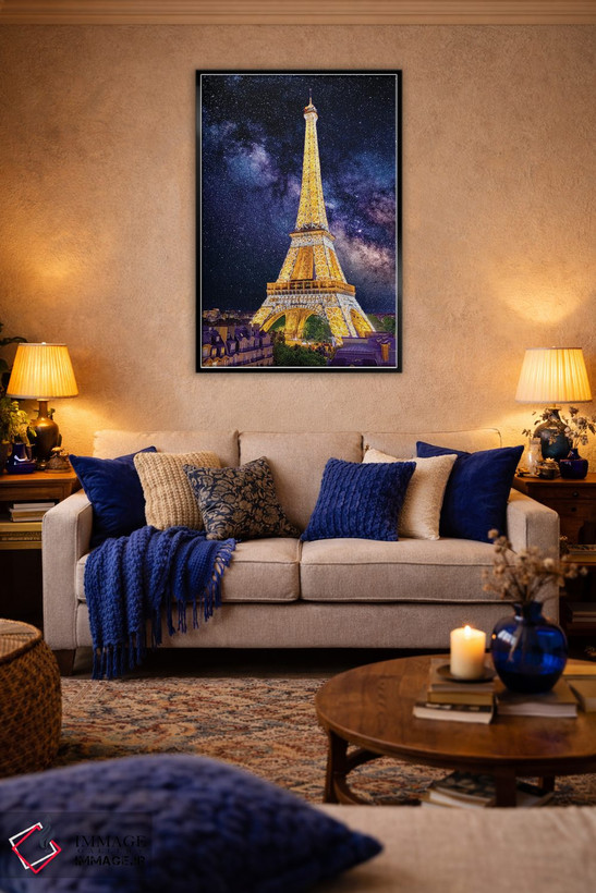 تابلو دکوراتیو Eiffel Tower Paris,زیر ستارگان، برج ایفل پاریس اثر سوزانه کرمر - D5B