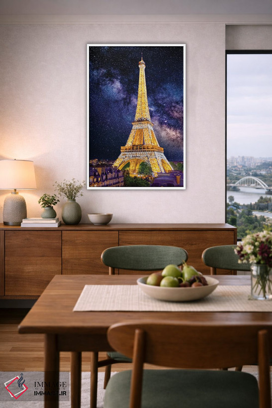 تابلو دکوراتیو Eiffel Tower Paris,زیر ستارگان، برج ایفل پاریس اثر سوزانه کرمر - D6W