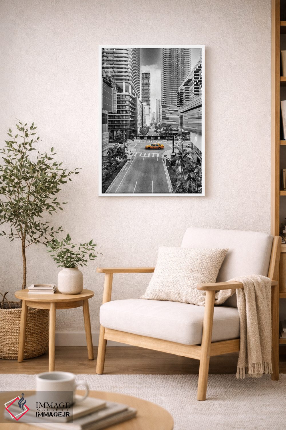 تابلو دکوراتیو Miami Downtown,تاکسی آفتابی، مرکز شهر میامی اثر سوزانه کرمر - D6W