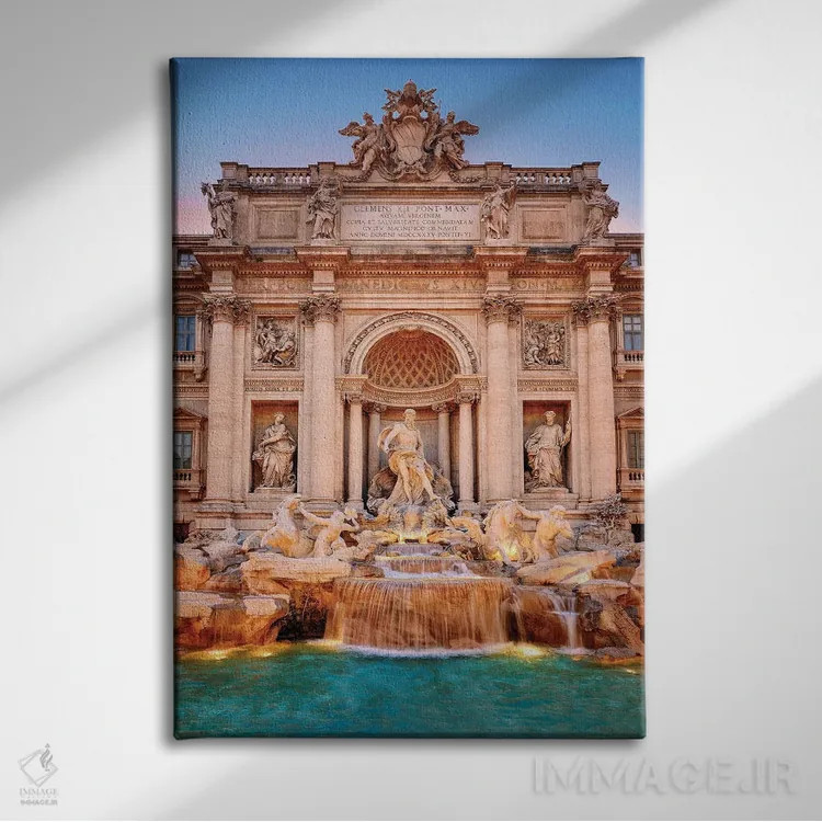 تابلو دکوراتیو Trevi Fountain,فواره تروی، رم اثر سوزانه کرمر - نمای روبهرو روی دیوار