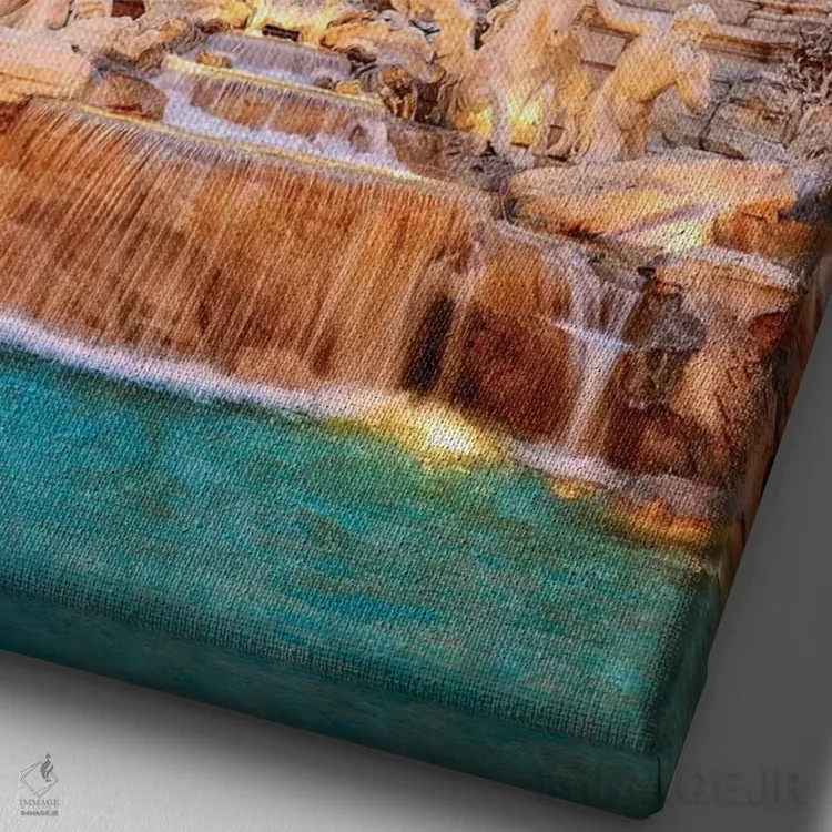 تابلو دکوراتیو Trevi Fountain,فواره تروی، رم اثر سوزانه کرمر - نمای نزدیک بافت بوم