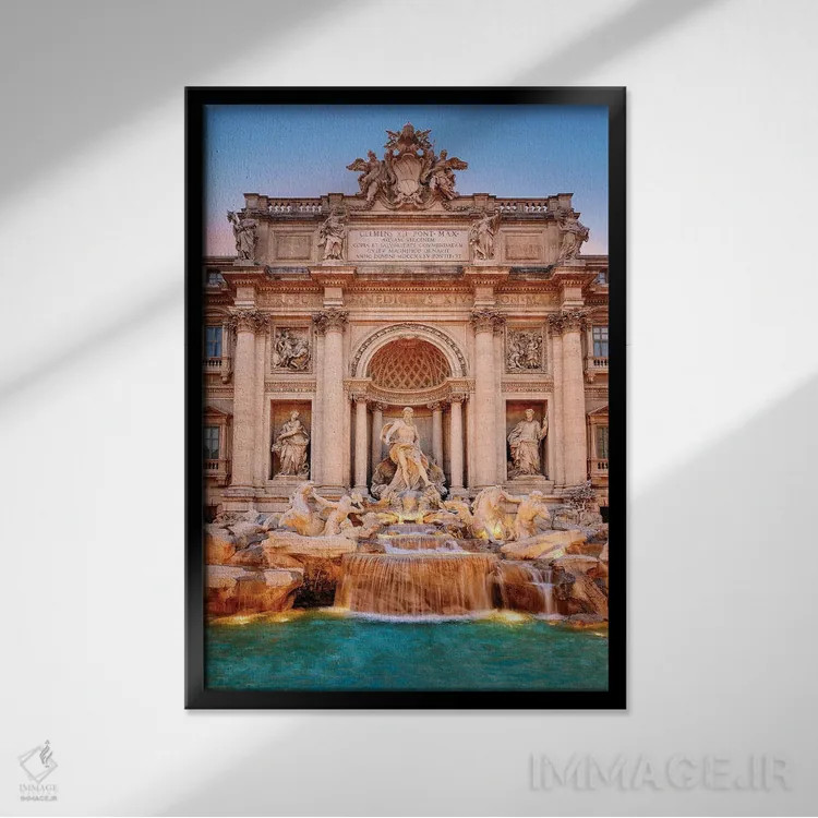 تابلو دکوراتیو Trevi Fountain,فواره تروی، رم اثر سوزانه کرمر - نمای قابدار مشکی