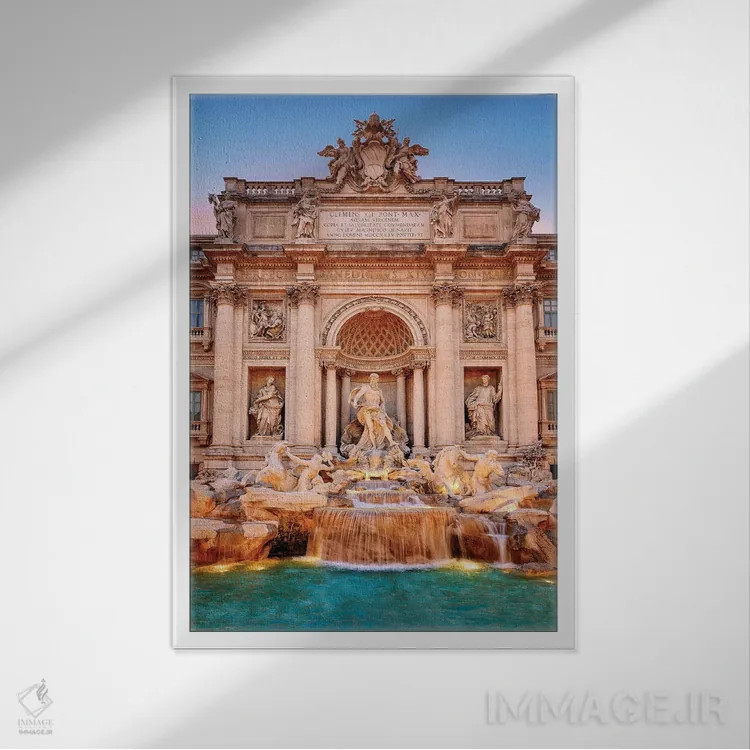 تابلو دکوراتیو Trevi Fountain,فواره تروی، رم اثر سوزانه کرمر - نمای قابدار سفید