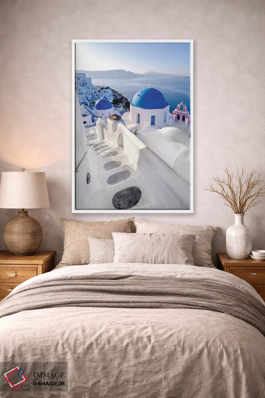 تابلو دکوراتیو Oia Santorini, Greece,به درون آبی، اویا سانتورینی، یونان اثر سوزانه کرمر - D1W