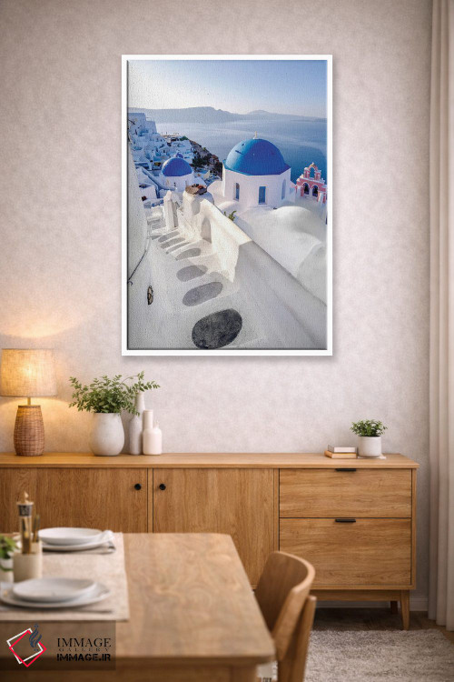 تابلو دکوراتیو Oia Santorini, Greece,به درون آبی، اویا سانتورینی، یونان اثر سوزانه کرمر - D2W